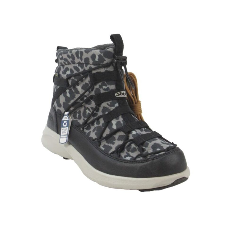 Keen Womens Animal Print Waterproof Snow Ankle Boots Grey Black Size 8